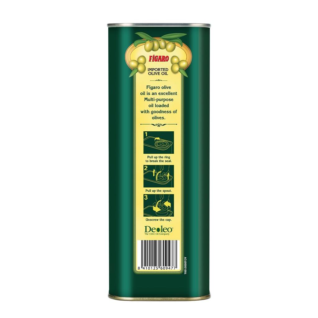 Figaro Ren Olivenolje 1L Boks For Daglig Matlaging Sautering Steking Og Baking Importert Fra Spania Med Rik Smak Og Allsidig Bruk