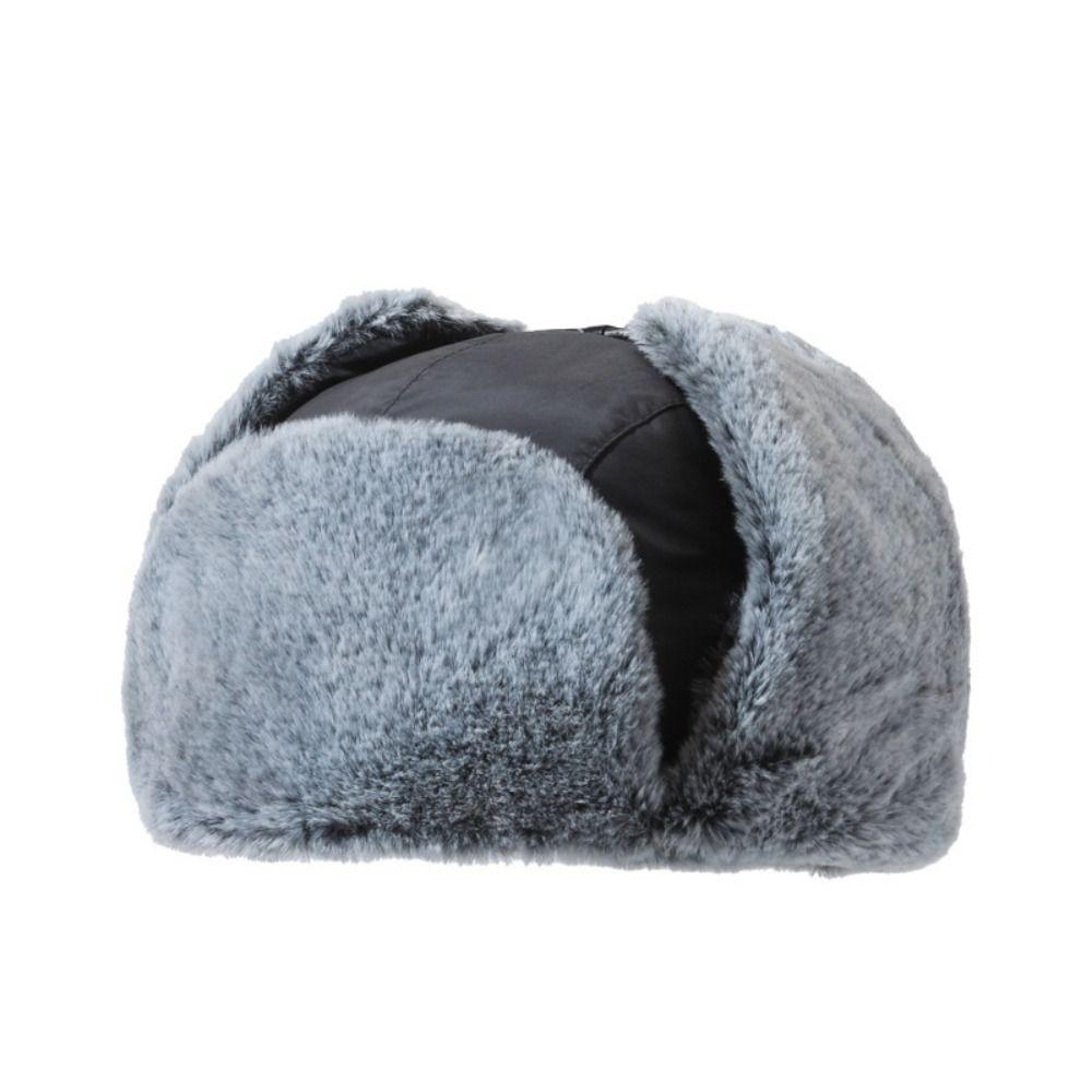 Windproof Lei Feng Hat Thickened Plush Hood Cap Fashion Cold Hat  For Women Man