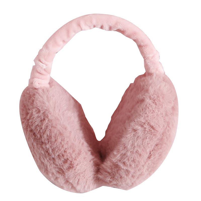 Extra Large Plush Foldable Unisex Warm Earmuffs - Cute Solid Color for Winter Cold & Frost Protection
