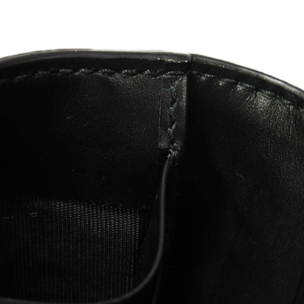 Used 9539 Guccissima Card Holder 779844 CWC1N 4009 7946 Bifold Flap Gusset Compartment with GG Embossing Black Men's