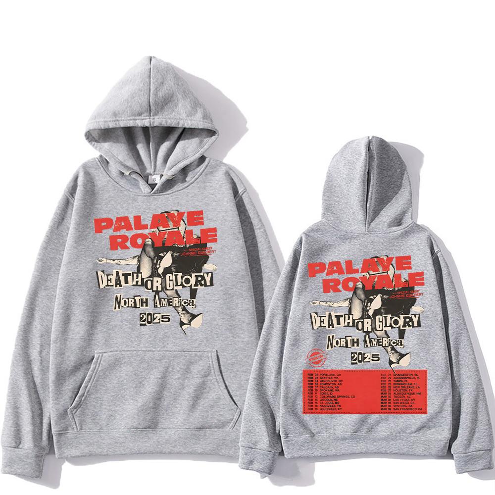 Palaye Royale Death or Glory World Tour Hoodie Vintage Pattern Letter Sweatshirt Klassischer kreativer Pullover Unisex Y2K Streetwear