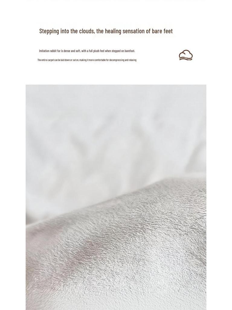 Faux Rabbit Fur Cloud Rug - Cozy Winter Floor Mat for Bedroom, Living Room, and Bay Window Areas.