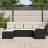 VidaXL Ensemble de Canapé de Jardin 6 Pièces avec Coussins Rattan Poly Noir 3354436