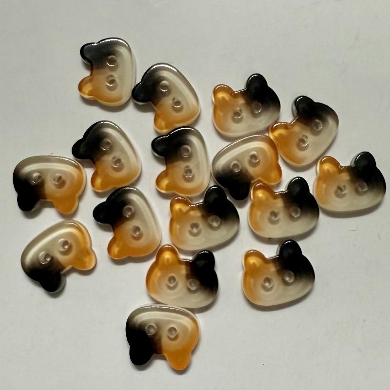 10Pcs Cute Cat Buttons 12mm Small Kitten Head White Resin 2-hole Buttons Clothing Accessories