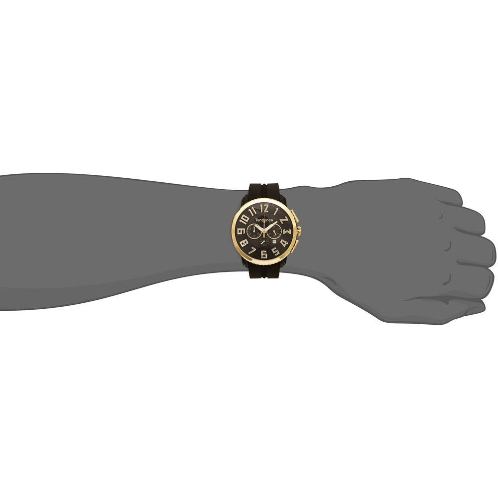 TENDENCE Gulliver Watch 47 Quartz Stainless Steel Black Dial Mineral Glass 47MM TY460011