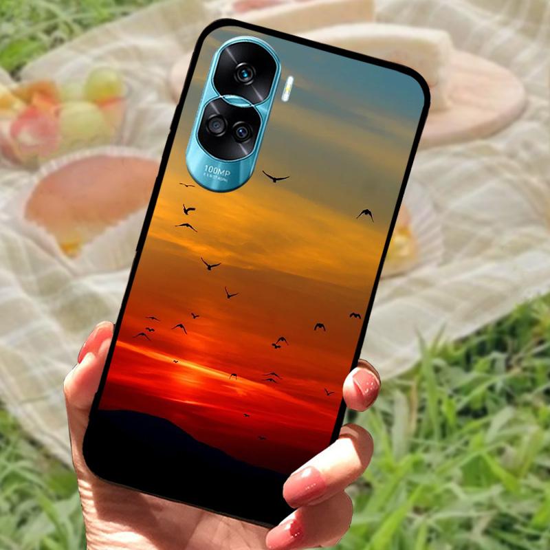 For Honor 90 Lite Case Honor90 Pro Silicone Painted Soft Black Cover for Huawei Honor 90 Pro Phone Shell 90Lite 5G Funda Coque