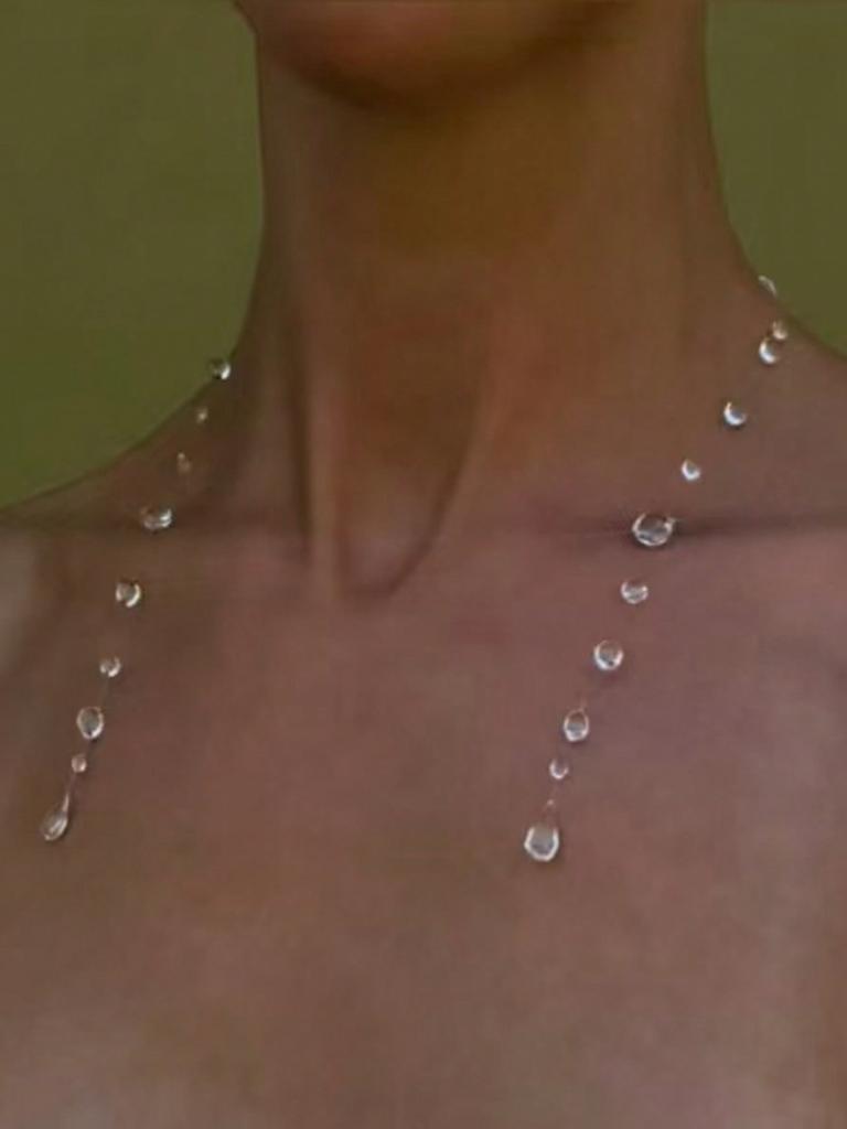 Ins Simulation Water Drop Clear Dewdrop Series Necklace Handmade Glue Dripped Fashion Jewelry Women Niche Gifts Friends