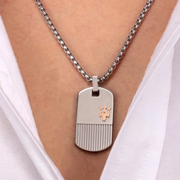 Maserati Men's Necklace - JM121ATK08 60cm Rose Gold/Stainless Steel [Parallel Import]