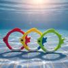 4Pcs Underwater Swim Training Gear With Fish-Shaped Retrieval Rings Diving Rings Set Floatable Pvc Pool Toys For Adults/Kids