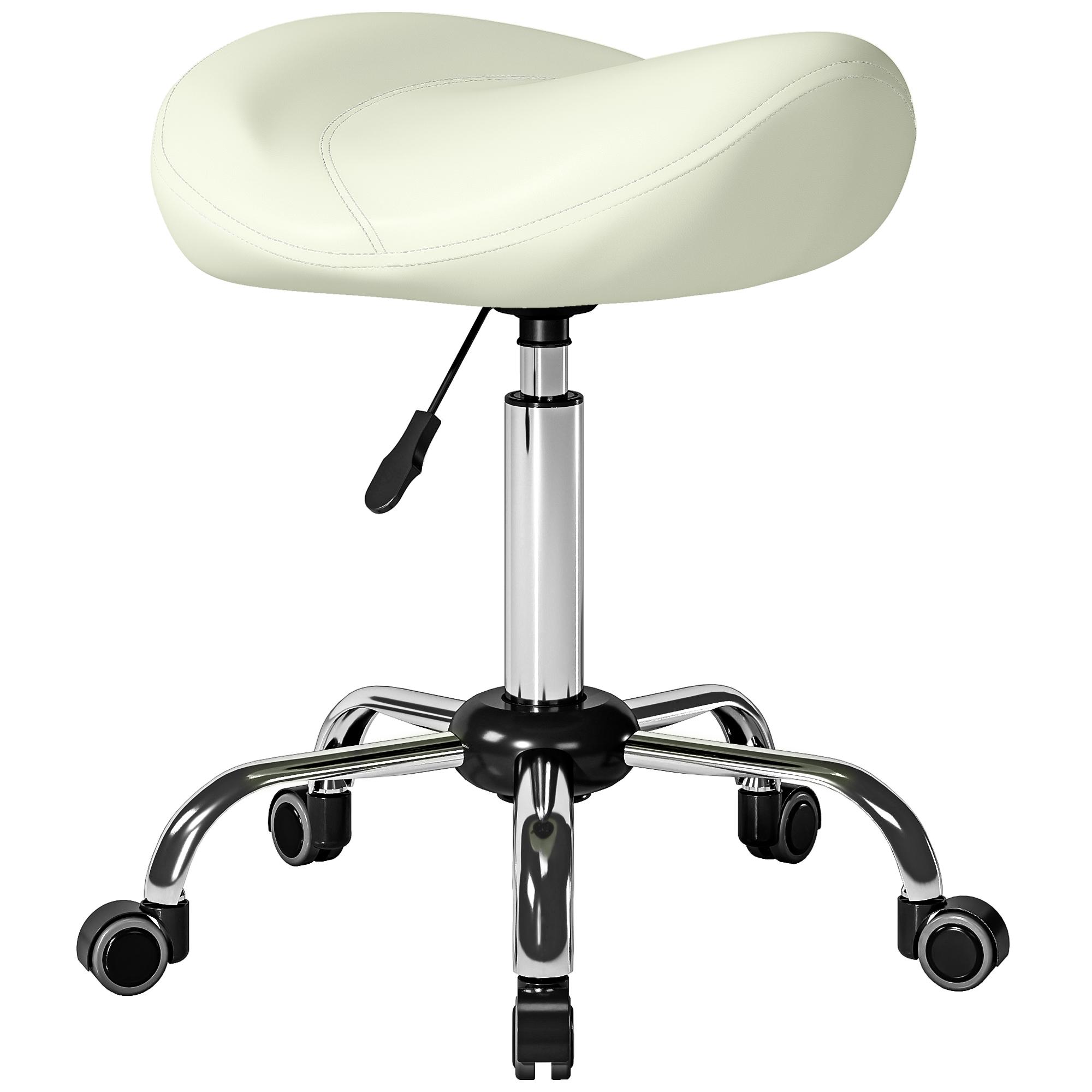 Saddle Stool, Height-Adjustable Rolling Chair with