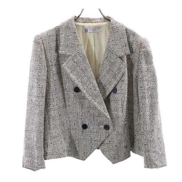 Givenchy Silk Linen Blend Tailored Jacket 17 Black X Beige Women Used