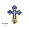 LIKGREAT Christian Cross Brooch for Women Men Enamel Drip Stainless Steel Pin Metal Badge Religious Gothic Jewelry Gift