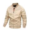 Veste décontractée légère coupe-vent à une seule couche pour homme, veste à col montant avec fermeture éclair, veste de bureau, printemps et automne
