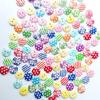 100pcs 15mm Mixed Round Pattern 2 Holes Wood Buttons Sewing Scrapbooking New