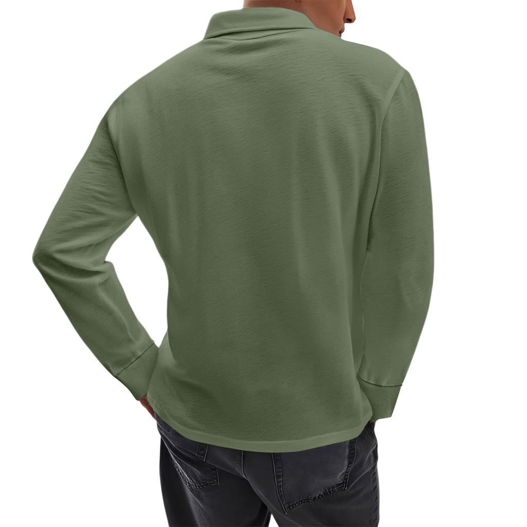 Men's Casual Retro Small V-neck Long-sleeved Top