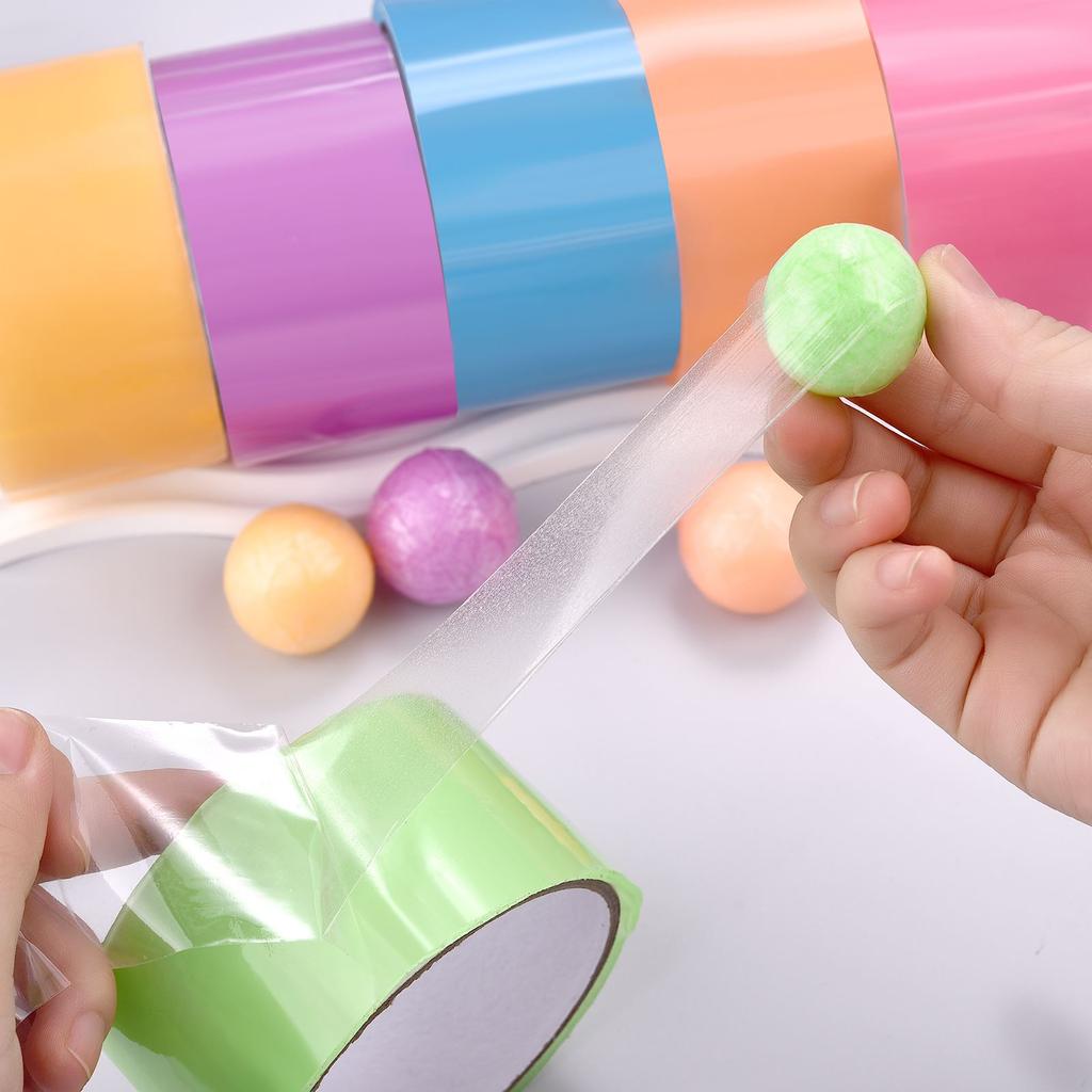 10m/Roll Colorful Sticky Ball Tape Glow In Dark Stress Relaxing Sticky Ball Tape Toy Party Toy Rolling Craft Gift For Kids Adult