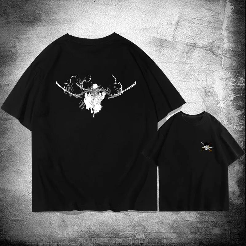 ONE PIECE Japanese Animation Cotton T-shirt Short-sleeved Clothes Around Sauron Student Printing Men's and Women's Trends Summer