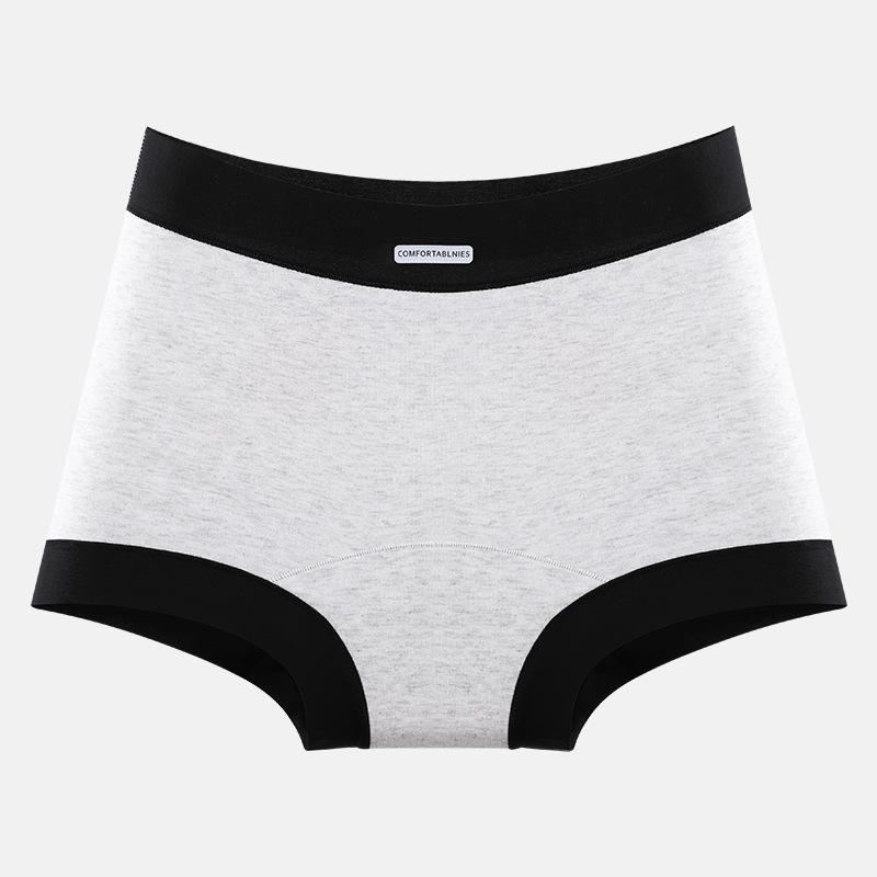 Ladies Spring and Autumn Cotton Extended Crotch Skin Friendly Antibacterial Breathable Hip Mid Waist Flat Angle Briefs