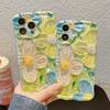 Retro Oil Painting Phone Case For iPhone 13 14 15 16 ProMax 12 11 Luxury Flower Print Shockproof Silicone Cover Artistic Decor