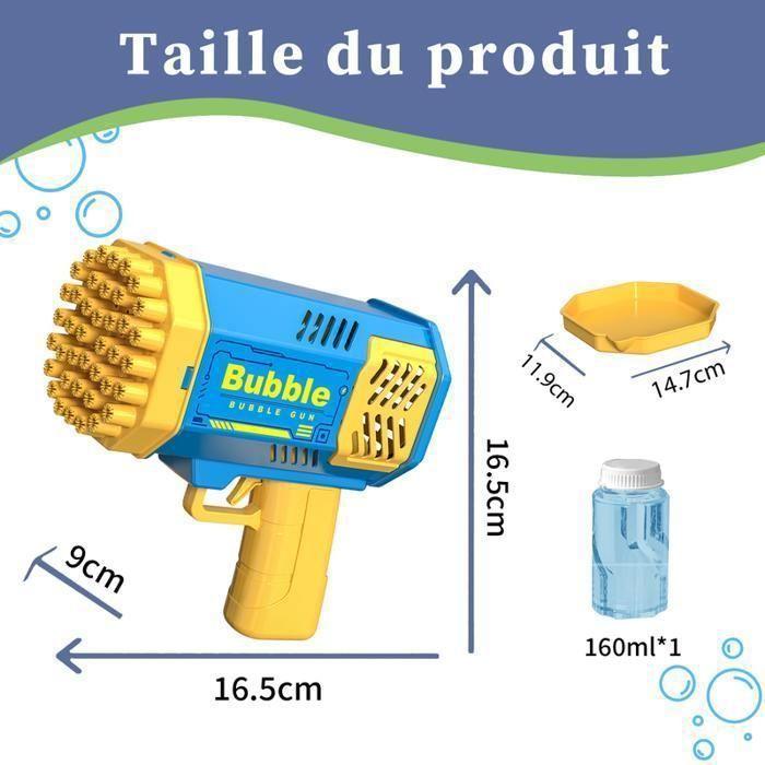 Machine à bulles - KEYLITOS - pistolet à bulles 40 trous - double pistolet - LED - Lot 2 pièces