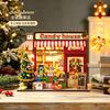 Christmas Candy Store Creative Gift DIY Wooden 3D House Three-dimensional Handmade Assembly Book Stand Model Toy