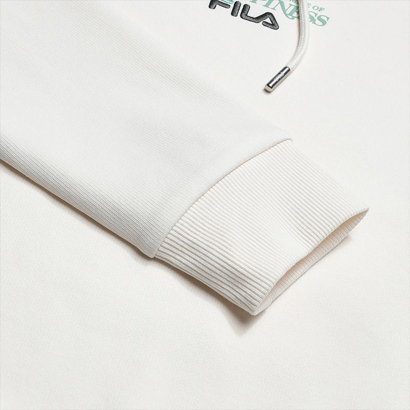 Fila Heritage Fashion Simple Sports Casual Versatile Comfortable Knitted Hoodie Women Hoodies Oatmeal F61W548201FBG