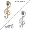 Fashion Microphone Music Note Brooches Alloy Treble Clef Badge Student Women's Cardigan Pins Backpack Decoration Accessory