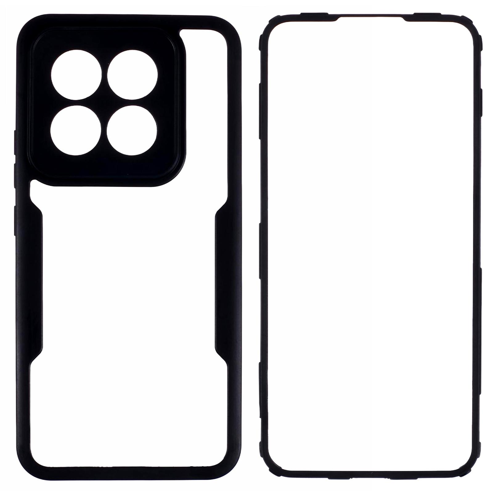 

For Xiaomi 14 Pro Case Fully Wrapped Acrylic+TPU Phone Shell Black