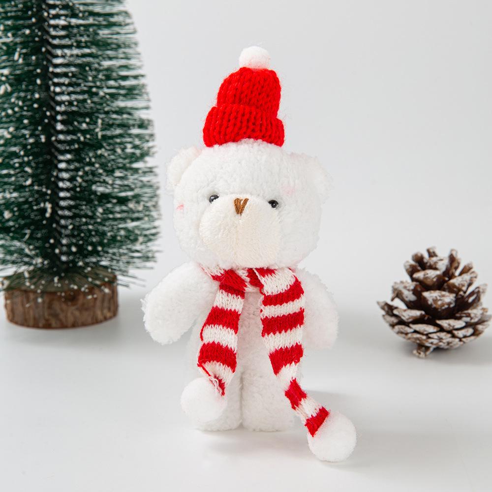Plush Bear with Scarf - DIY Decorative Doll for Christmas Tree or Gift