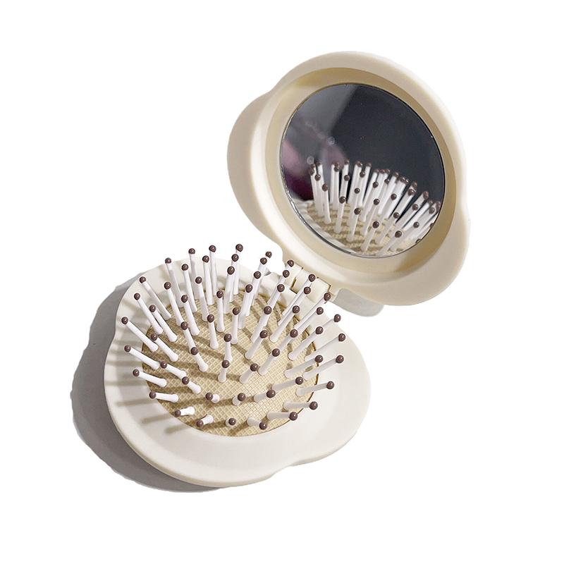 

Портативная мини-расческа для волос с зеркалом, парикмахерская, маленькая массажная складная расческа 2-в-1 с воздушной подушкой