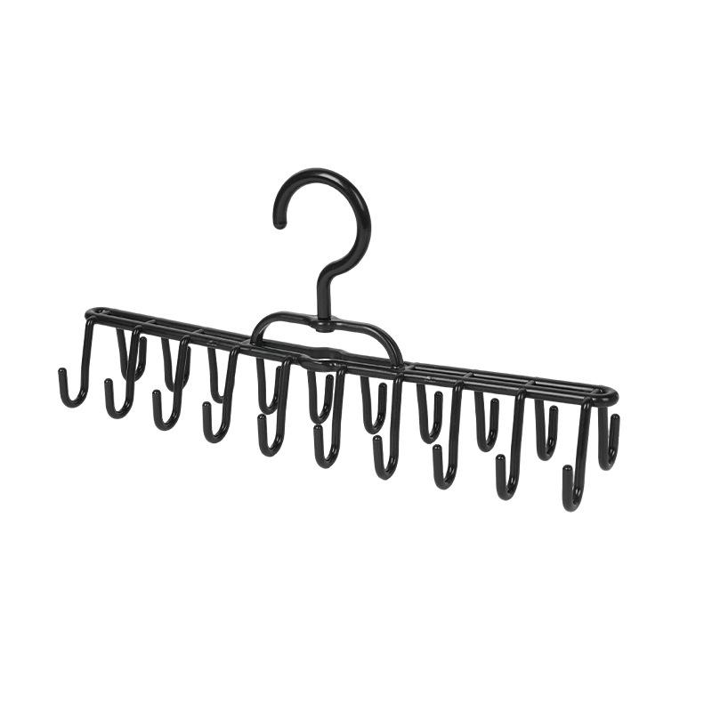 Multi Hook Hanging Clothes Organizer Foldable Closet Hanger For Belts Ties And Scarves Storage чёрный