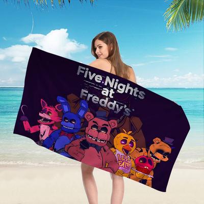 F-FNAF Five-nights-At-Freddys Mikrofaser Strandtuch Saugfähig Schnelltrocknend Weich Yoga Schwimmen Urlaub Bergsteigen Handtuch