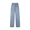 LESS Women's Light Blue Straight-Leg Cotton Blend Jeans