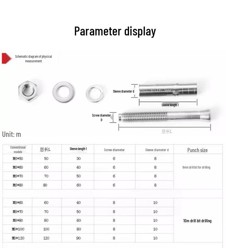 304316 Stainless Steel Slotted Head Expansion Screw