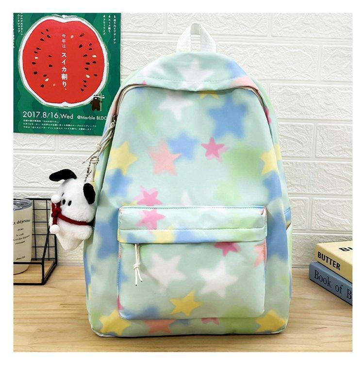 A Color-blocking Striped Backpack for Female High School Students and Junior High School Students