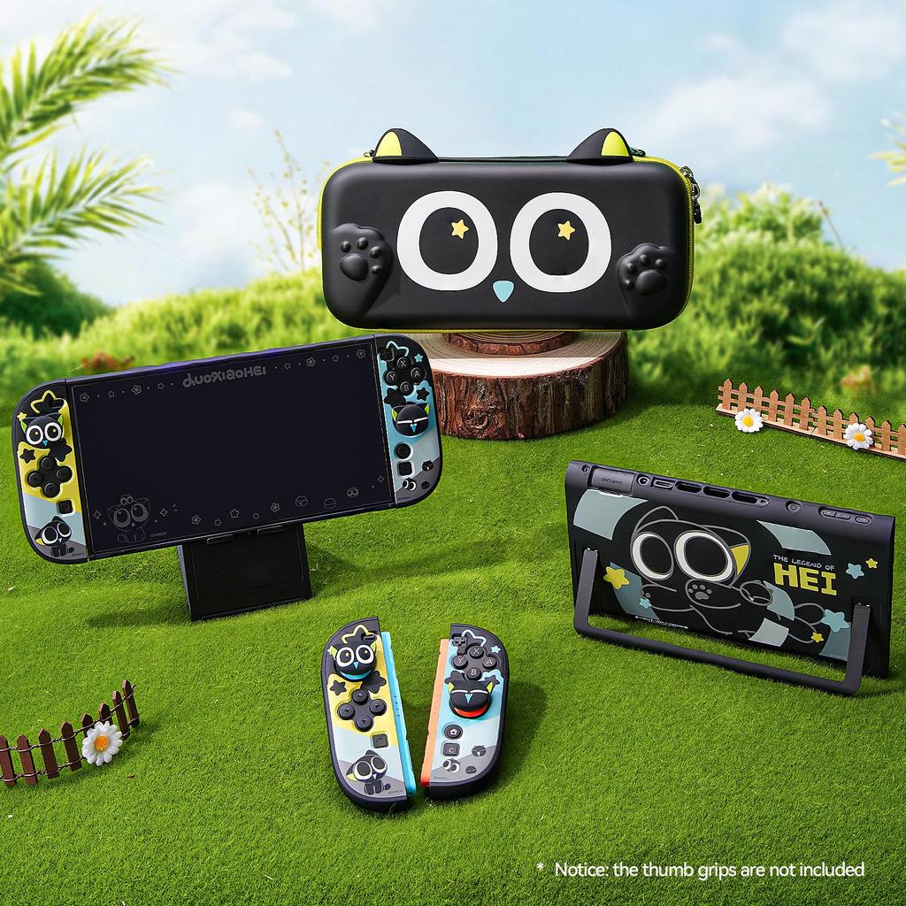GeekShare Switch 2 Compatible with Switch Switch and Protective Split Full Easy To Cute Design by Luo Xiaohei Cover, 2, 2025, Joy-Cons, PC-Made Cover,