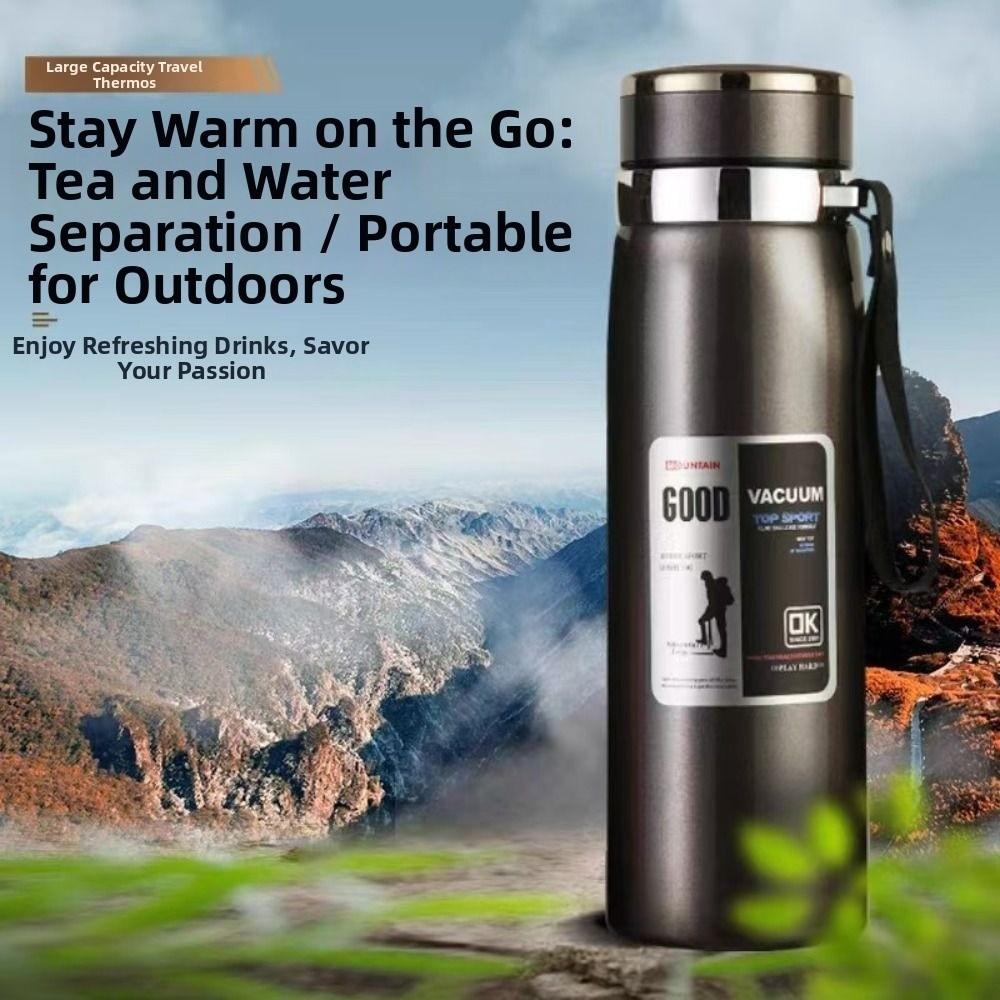 Stainless Steel Sports Thermos Bottle Large Capacity Coffee Tumbler Sports Activities