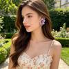 1 Pair Stud Earrings Sparkling Bright Lightweight Ear Studs Flower Shape Concert Earrings Jewelry