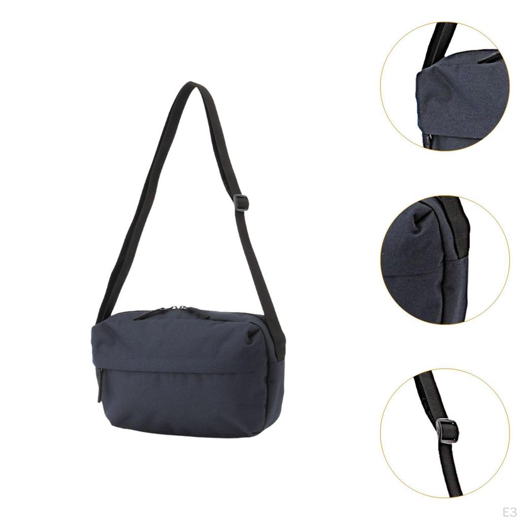 Shoulder Bag Large Capacity Nylon Lightweight Pouch for Everyday Work Black
