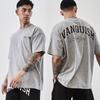 Camiseta de Fitness Unisex Oversize Gimnasio Running Camiseta Deportiva Algodón Unisex Unisex Verano Marca de Lujo Retro Ocio Holgada Manga Corta