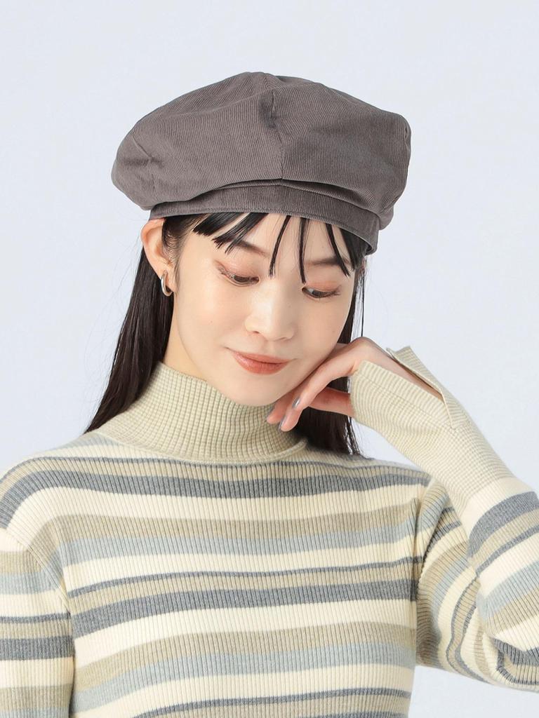 Beams Heart Women's Thin Corduroy Beret, Gray, One Size