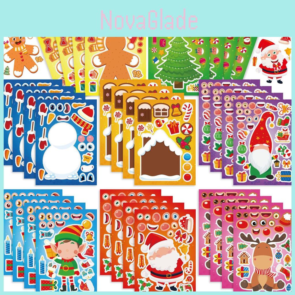 Adorable Cartoon Christmas Snowman And Reindeer Interactive Sticker Set For Kids