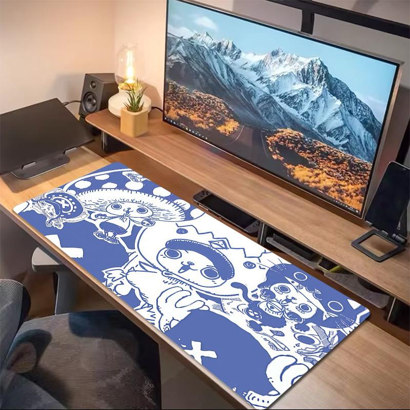 Chopper Excited Jump Cartoon Style Print  Cushion Non-slip Laptop Tablet Big Mousepad XXL Mat Mini PC Playmat With Lock Edge