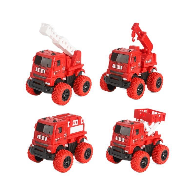 1Pcs Inertia Simulation Truck Toy Engineering Military Fire Sanitation Vehicle With Big Tire For Kids Play Birthday Gift