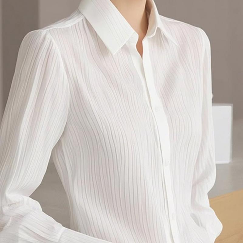 Spring French Chic Super Beautiful Top Light Luxury Fashionable Fashionable Simple and Versatile White Shirt