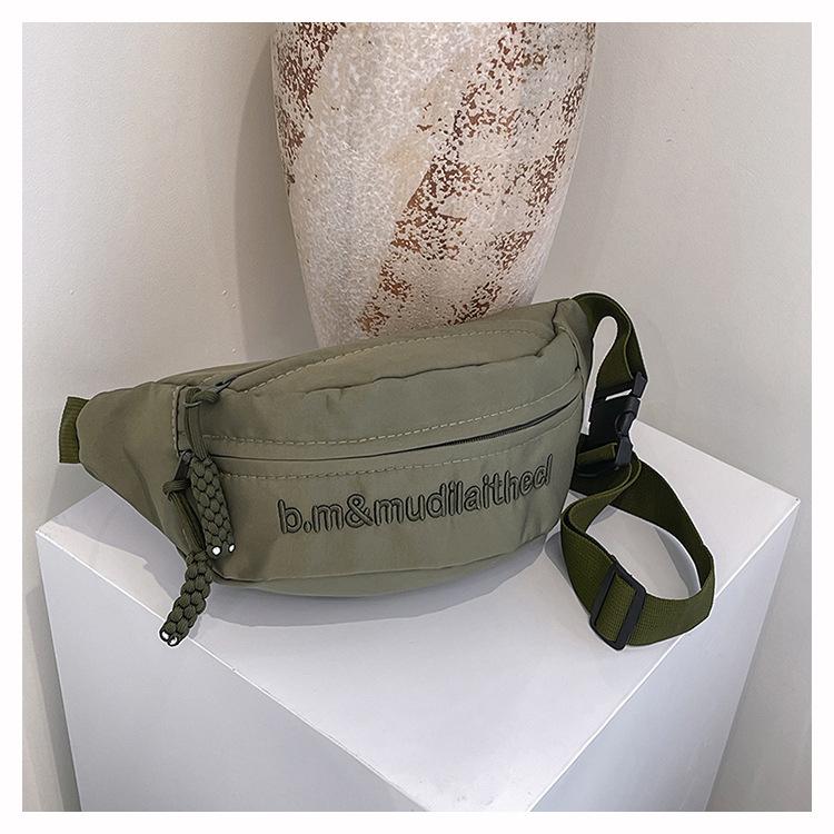 

Вуличний тренд, однотонна нагрудна сумка, весна і літо, нова модна повсякденна поясна сумка для чоловіків і жінок, жіноча сумка для пар із листами. зелений