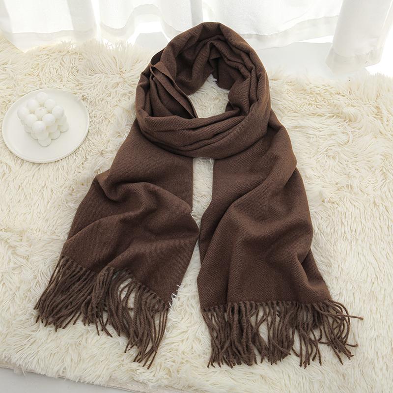 High Quality Cashmere Scarves Women  New Winter Thicken Warm Soft Pashmina Shawls Wraps Solid Female Wool Long Tassel Scarf