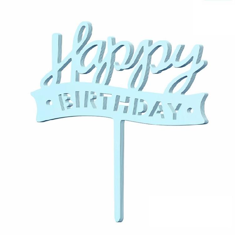 10pcs Acrylic Happy Birthday Cake Toppers Wedding Holiday Decoration Accessory