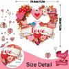 Wooden Love Heart Decorative Sign Valentines Door Sign Rustic Front Door Hangable Decorations for Outdoor Indoor Living Room