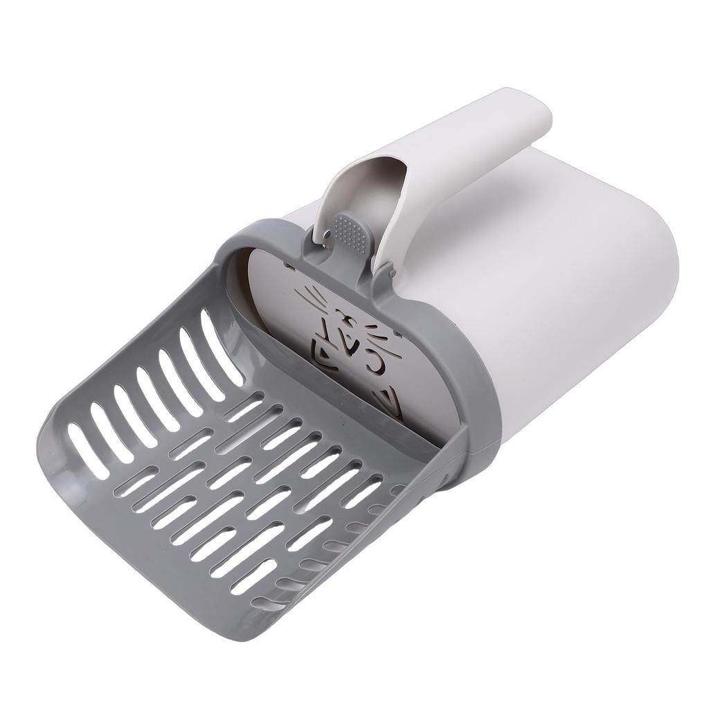 Integrated Cat Litter Scoop with Waste Can and Trash Bag Large Capacity Detachable Cat Litter Shovel